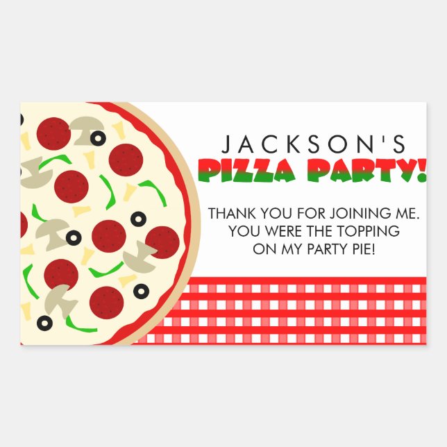 Stickers Pizza Party Favoriser (Devant)