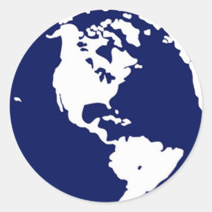 Stickers Planète Terre en bleu et blanc