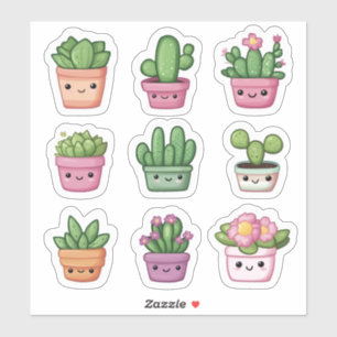 Stickers Plante vert doux Kawaii Succulent