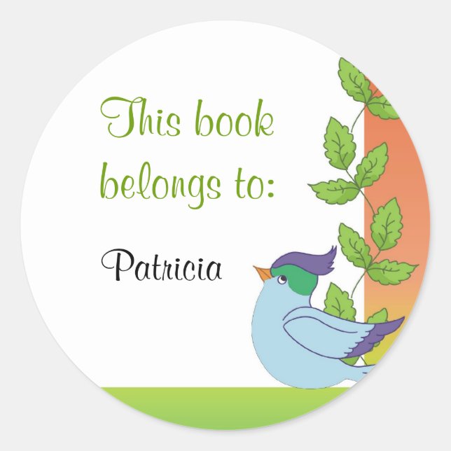 Stickers Plaque Bleu Oiseau (Devant)