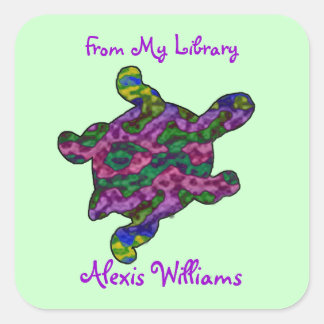 Stickers Plaque de carter pour enfant tortue multi