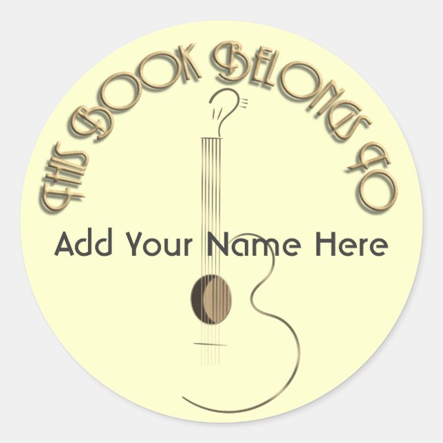 Stickers Plaque de design Logo de Guitare acoustiq (Devant)