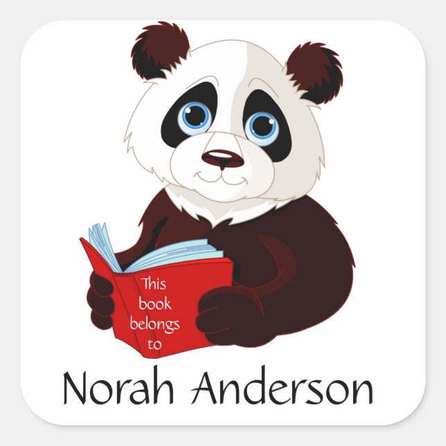 Stickers Plaque de lecture Panda (Devant)