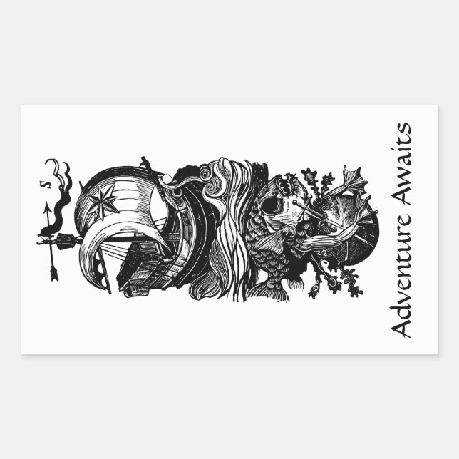 Stickers Plaque de Livraison Adventure Await (Devant)