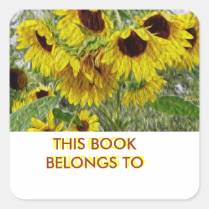 Stickers Plaque de livre de tournesol