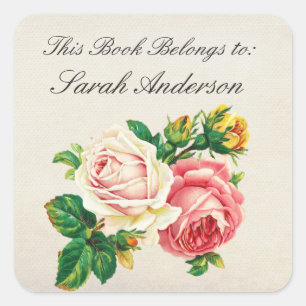 Stickers Plaque Rose vintage