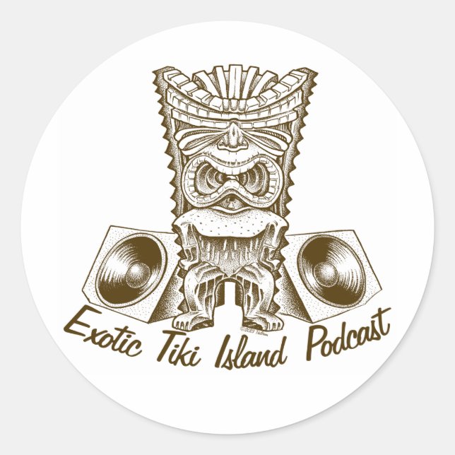 Stickers Podcast Exotic Tiki Island (Devant)