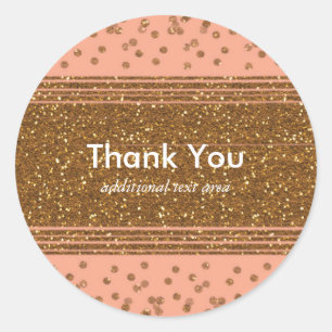 Stickers Point Peachy Pink & Gold Confetti