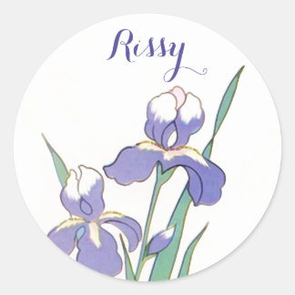 Stickers Point rond Iris Surnom Rissy Sceau person