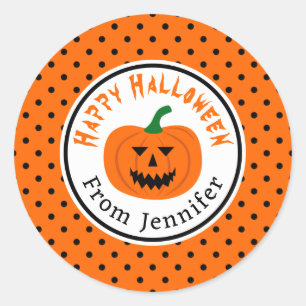 Stickers Pois Citrouille d'Halloween
