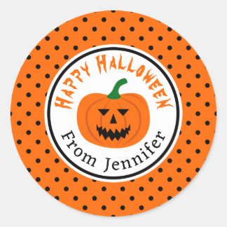 Stickers Pois Citrouille d'Halloween