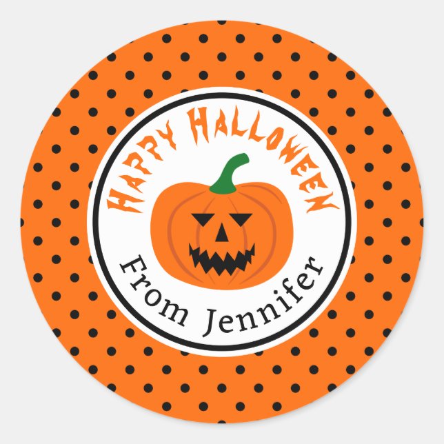 Stickers Pois Citrouille d'Halloween (Devant)