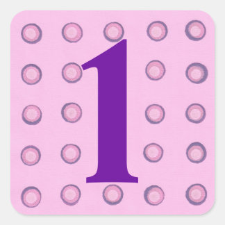 Stickers Pois en rose et violet stratifiés 1 âge 1