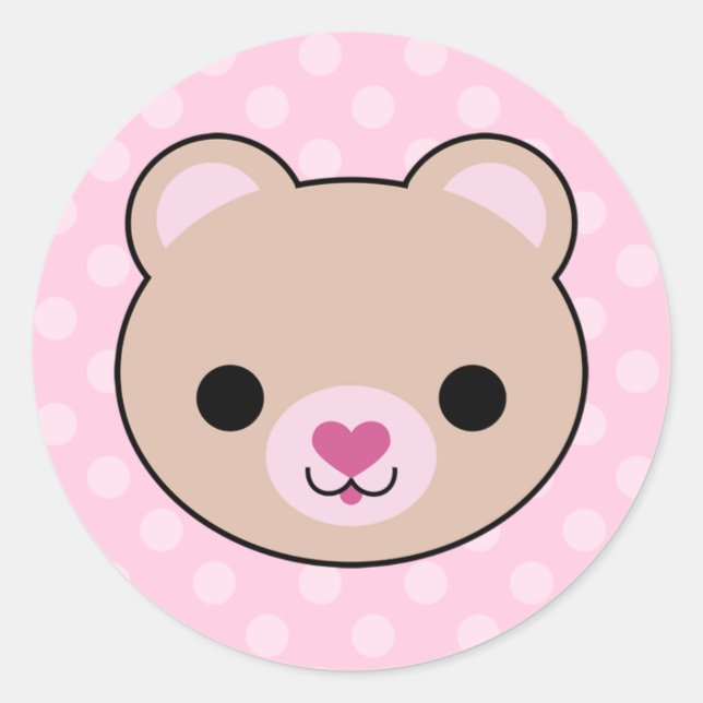 Stickers Pois Kawaii Teddy Bear (Devant)