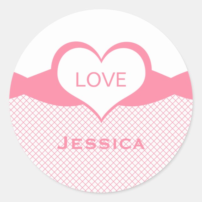Stickers Poisson Coeur Sassy, Rose (Devant)