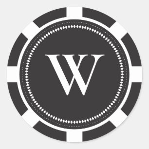 Stickers Poker Chip Wedding - Noir