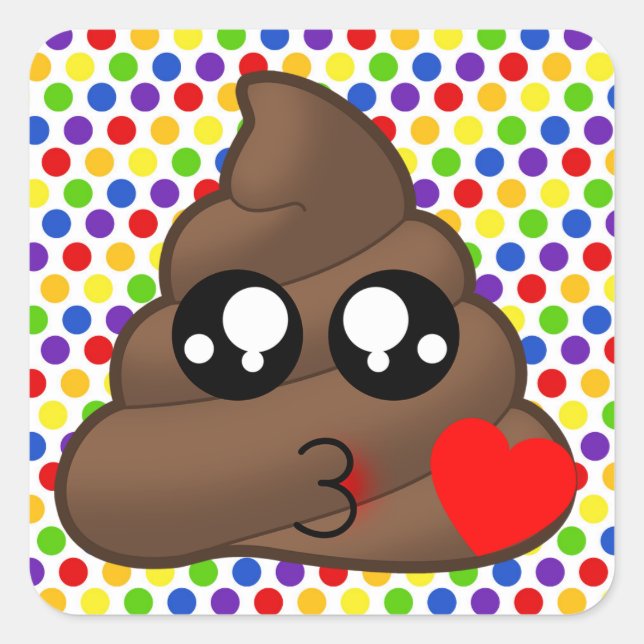 Stickers Polka Dot Loop Poop Emoji (Devant)