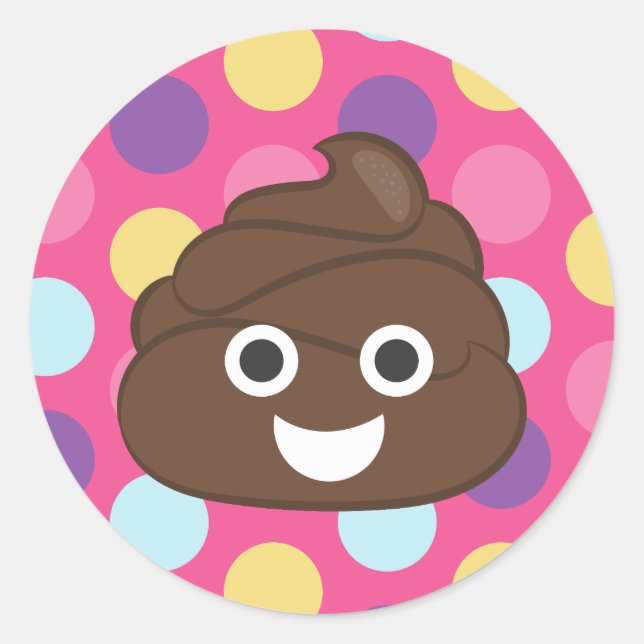 Stickers Polka Dot Poo Emoji fou (Devant)