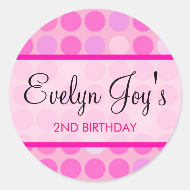 Stickers Polkadot rose / Favoriser les étiquettes (Devant)