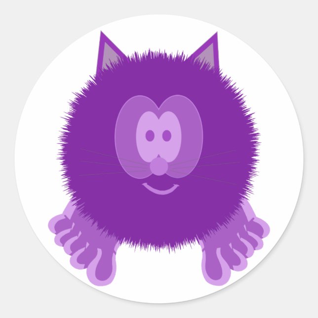 Stickers Pom Pal Chat Violet (Devant)