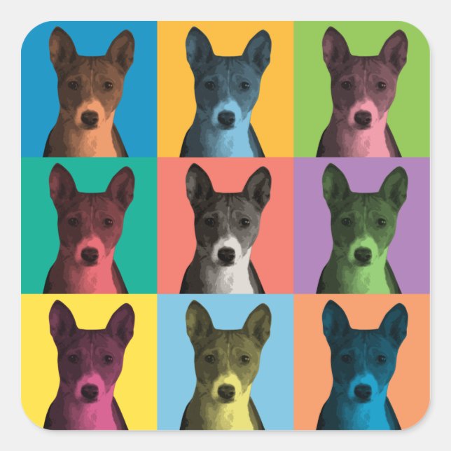 Stickers Pop-Art Basenji (Devant)