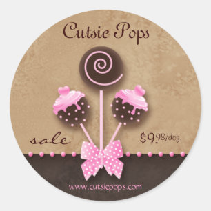 Stickers Pop Gâteau Boulangerie Caramel rose Vinta