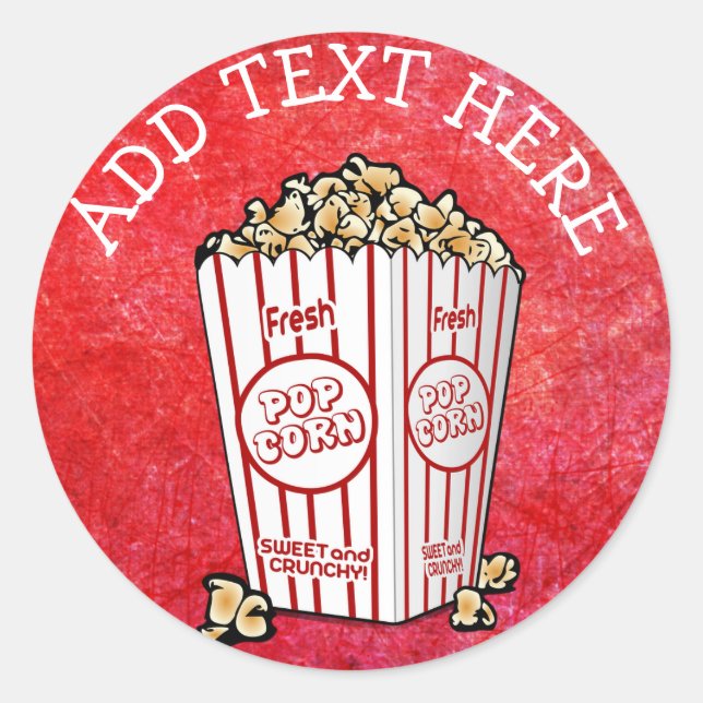 Stickers Popcorn du Parti PERSONNALISÉ (Devant)