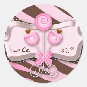 Stickers Pops de gâteau Boulangerie Zebra Rose Bro