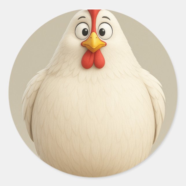 Stickers poulet chubby adorable (Devant)