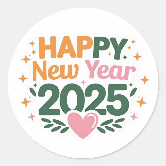 Stickers pour chaque fête Nouvel An 2025 (Devant)