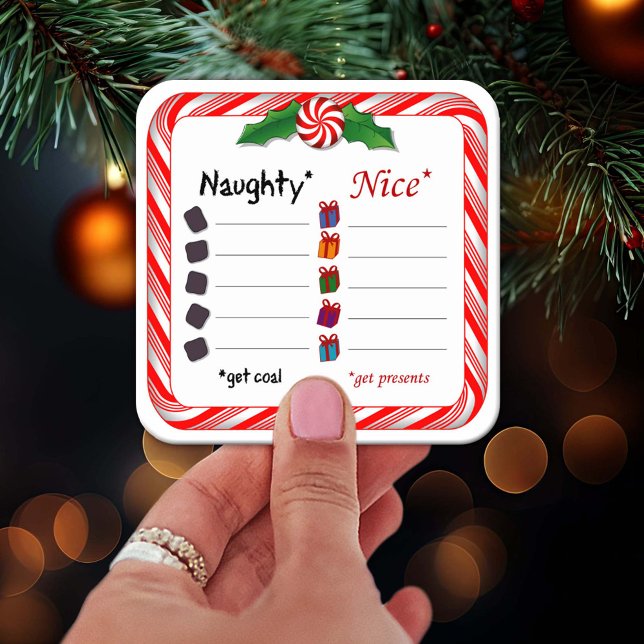 Stickers pour les méchants ou les gentils (Stickers for the Naughty and Nice. The Naughty get coal. Nice ones get presents. )