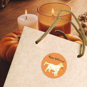 Stickers pour momie jaune d'Halloween Labrador