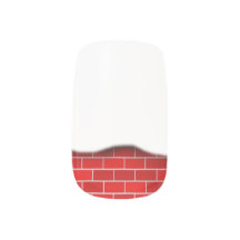 Brique rouge avec dérive de neige - Haut neige