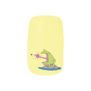 Stickers Pour Ongles Drôle dessin animé de grenouille et mouche