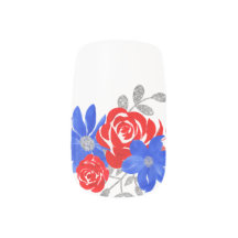 Fleurs Gras Rouges Et Bleues