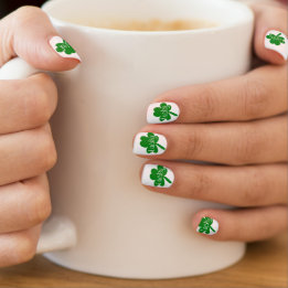 Stickers Pour Ongles Lucky Irish Green Shamrocks