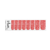 Stickers Pour Ongles Scribbleprint rouge et blanc (Main gauche)