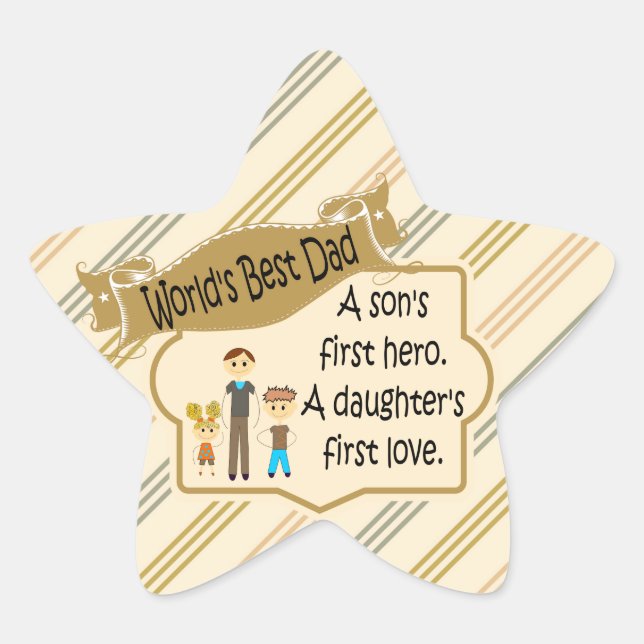 Stickers Première Amour du meilleur papa du monde (Devant)