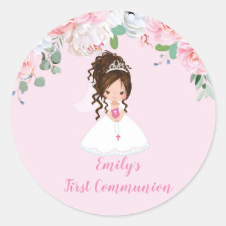 Stickers Première Communion Fille, Brunette Updo