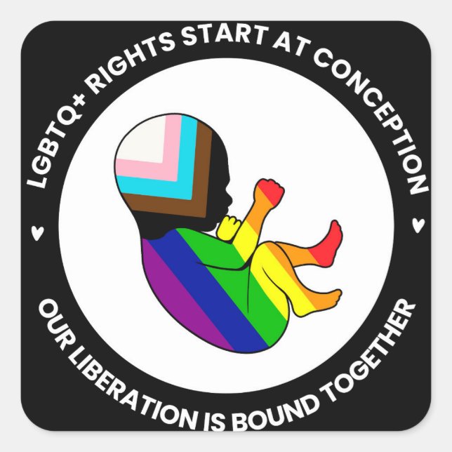 Stickers Pride Fetus (carré) (Devant)
