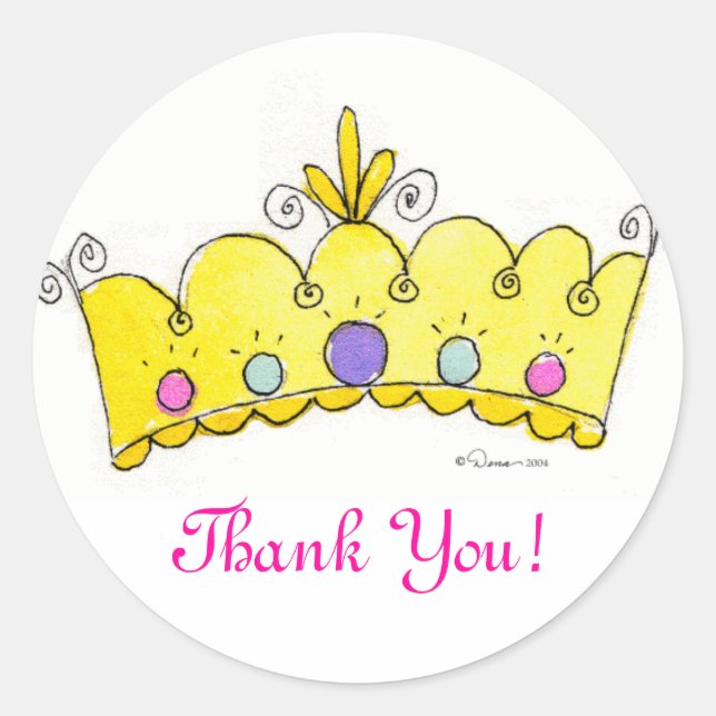 Stickers Princesse Couronne - Merci (Devant)