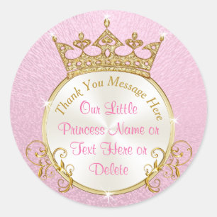 Stickers Princesse Personnalisée Rose et Or