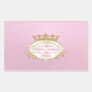 Stickers Princesse Personnalisée, Rose, Tiare Or