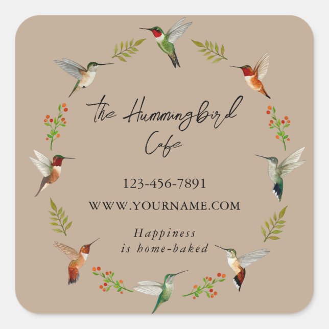 Stickers produit colibri pour petites entreprises (Devant)