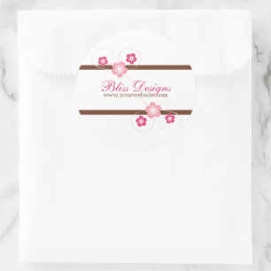 Stickers Promo en fleurs de cerise rose et Brown
