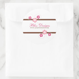 Stickers Promo en fleurs de cerise rose et Brown