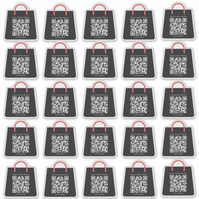 Stickers promotionnels personnalisées en noir QR C (Devant)