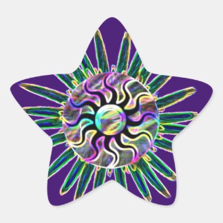 Stickers Psychédélique Fleur Star