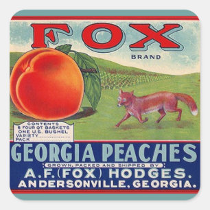 Stickers Publicité Vintage Fox Georgia Peaches