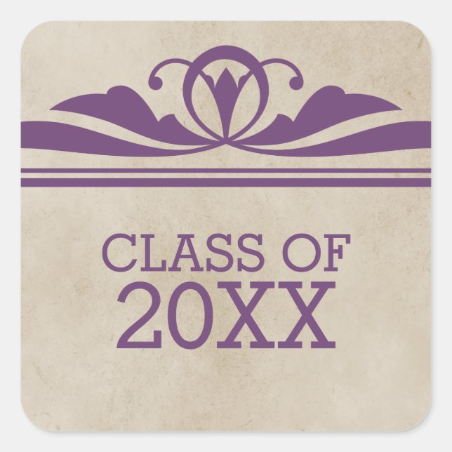 Stickers Purple Elegant Deco Graduation (Devant)